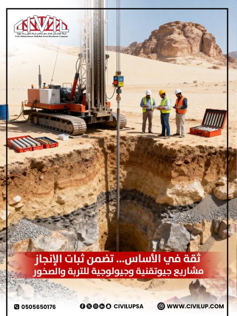 من أعماق الأرض تبدأ القوة 💪
نفذنا جزء من الدراسات الجيوتقنية والجيولوجية للتربة والصخور ضمن مشروع قطار الحرمين وعدة مشاريع مماثلة، نضمن أعلى معايير الأمان والجودة في البنية التحتية.
📲 تواصل معنا عبر واتساب: 0505650176
🌐 زر موقعنا: www.civilup.com

#مشاريع_جيوتقنية #قطار_الحرمين #civilup #هندسة_جيولوجية #المطورين_العقاريين #المقاولين #مكة #جدة #الطائف
مشاريع هندسية, استشارات هندسية فى المملكة, شركة هندسية, جدة, مكة , الطائف ,�الحلول الهندسية ,civilup شركة هندسية معتمدة, استشارات هندسية,